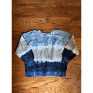 J Jill Blue, White, Brown Ombré Knit Sweater Size Large